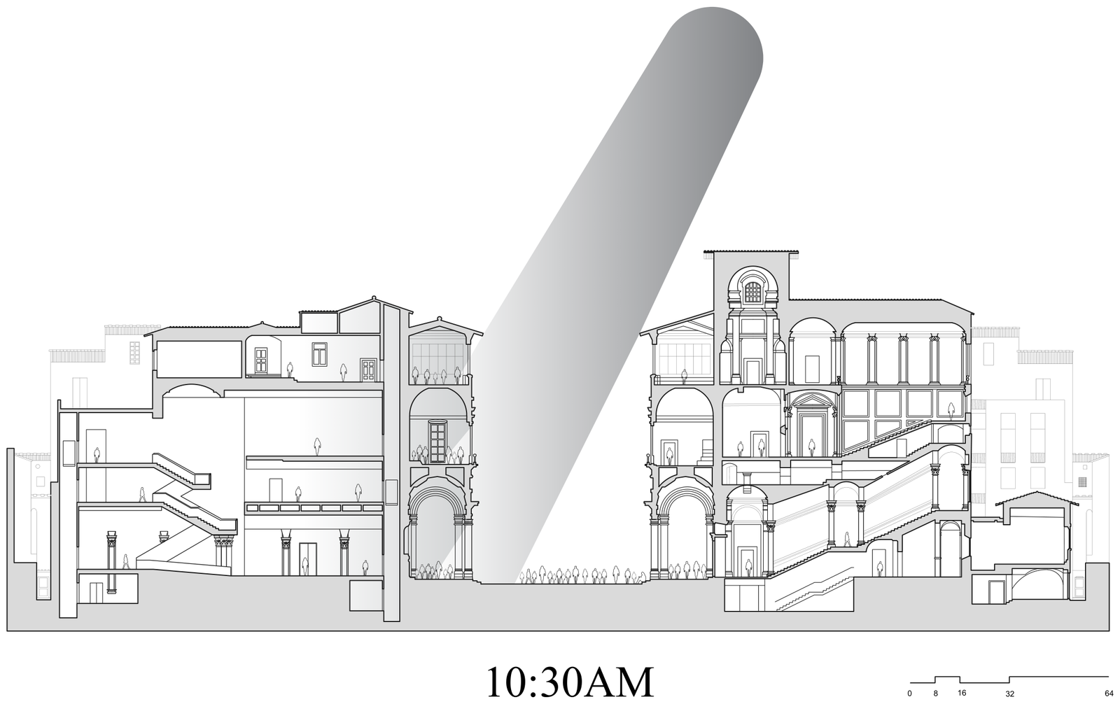 Uffizi section, 10:30 AM light