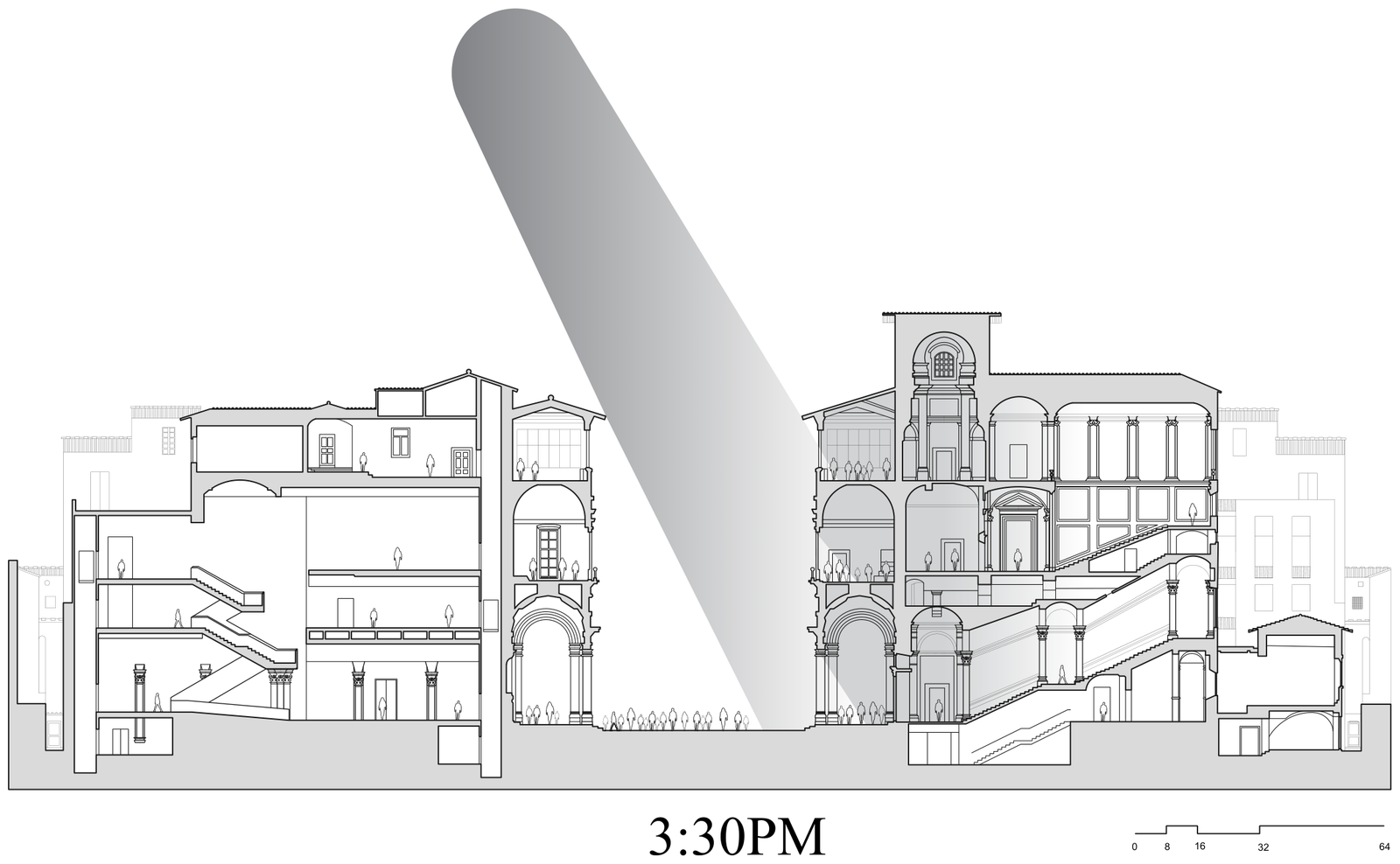 Uffizi section, 3:30 PM light