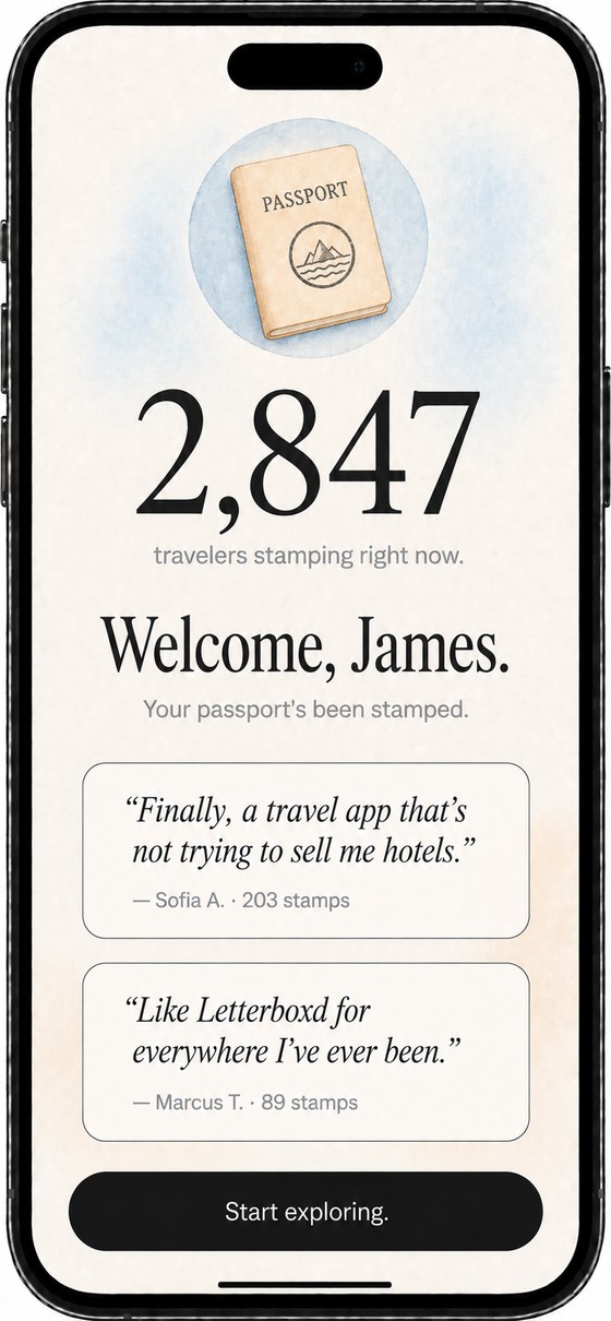 Stamped welcome: 2,847 travelers stamping right now